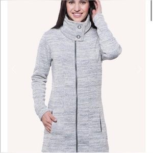 Kuhl Heathered Gray Alaska Sweater Jacket, full zip, size Medium